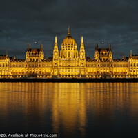 Buy canvas prints of Budapest Parliament at Night by mary spiteri