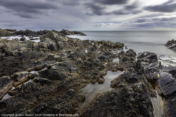 Majestic Granite Rocks by the Sea Picture Board by Don Nealon