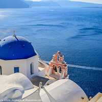 Buy canvas prints of Santorini in Blue and White by Pete Evans