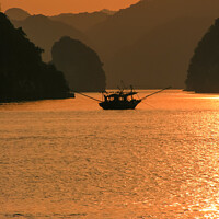 Buy canvas prints of Halong Sunset by Pete Evans