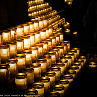 Buy canvas prints of Candles of Notre Dame by Pete Evans