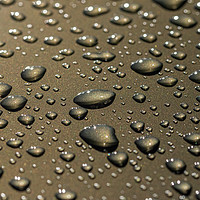 Buy canvas prints of Rain drops at reflective surface, selective focus by Arpad Radoczy