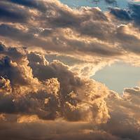 Buy canvas prints of Colorful cloudy sky at sunset. by Arpad Radoczy