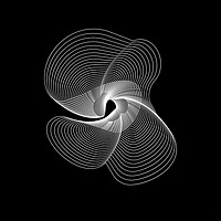 Buy canvas prints of White abstract shape on black background by Arpad Radoczy