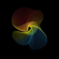 Buy canvas prints of Gradient colorful abstract shape on black background by Arpad Radoczy