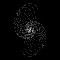 Buy canvas prints of Snail shape white vector image on black background. by Arpad Radoczy