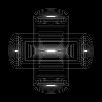 Buy canvas prints of White geometry shapes on black background by Arpad Radoczy