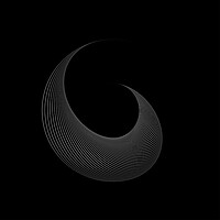 Buy canvas prints of White arc, dynamic shape on black background by Arpad Radoczy