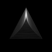 Buy canvas prints of White triangle shape with stair shape to infinity on black background by Arpad Radoczy