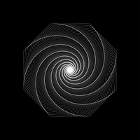 Buy canvas prints of White dynamic geometry spiral shape on black background by Arpad Radoczy