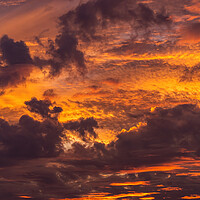 Buy canvas prints of Beautiful colorful sunset clouds at summer time by Arpad Radoczy