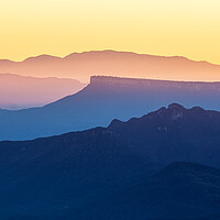 Buy canvas prints of Sunset light over the spanish Pyrenees mountains,nice silhouette peaks by Arpad Radoczy