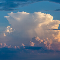 Buy canvas prints of Beautiful cumulus stormy clouds with sunset light by Arpad Radoczy