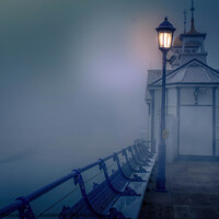 Buy canvas prints of Fog in Eastbourne by Jadwiga Piasecka