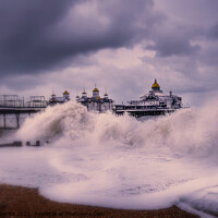 Buy canvas prints of Stormy sea in Eastbourne by Jadwiga Piasecka
