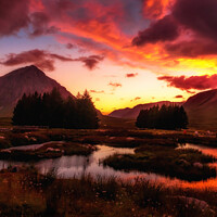 Buy canvas prints of Sunset in Scottish Highlands by Jadwiga Piasecka
