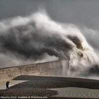 Buy canvas prints of Stormy sea at Newhaven Port II by Jadwiga Piasecka