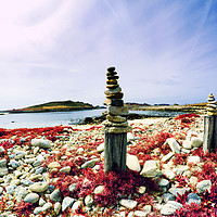 Buy canvas prints of Piles of Stones, Bryher, Scilly by Roger Driscoll