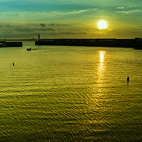 Buy canvas prints of Newlyn Harbour at Sunrise, Cornwall UK  by Roger Driscoll