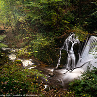 Buy canvas prints of A waterfall in the woods by Chris Lauder