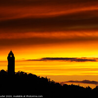 Buy canvas prints of Majestic Sunset at Wallace Monument by Chris Lauder