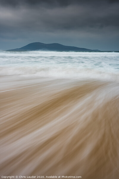 Majestic Ceapabhal: A Moody Harris Beachscape Picture Board by Chris Lauder