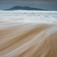 Buy canvas prints of Majestic Ceapabhal: A Moody Harris Beachscape by Chris Lauder