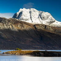 Buy canvas prints of Snow capped Slioch by Chris Lauder