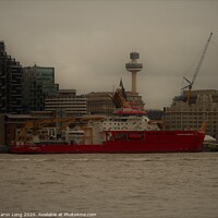 Buy canvas prints of RRS Sir David Attenborough Ship in Liverpool by Photography by Sharon Long 