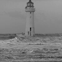 Buy canvas prints of A Stormy New Brighton Lighthouse by Photography by Sharon Long 