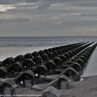 Buy canvas prints of Wave Breakers in New Brighton by Photography by Sharon Long 