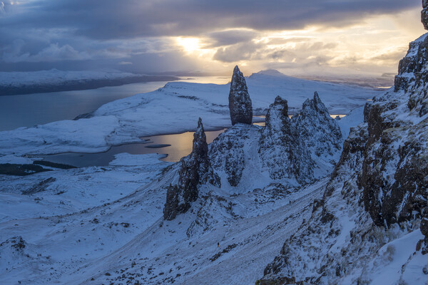 Old man of Storr in winter on the isle of skye, scotland Picture Board by MIKE HUTTON