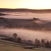 Buy canvas prints of Early morning mist below Chinley Churn ,Derbyshire by MIKE HUTTON