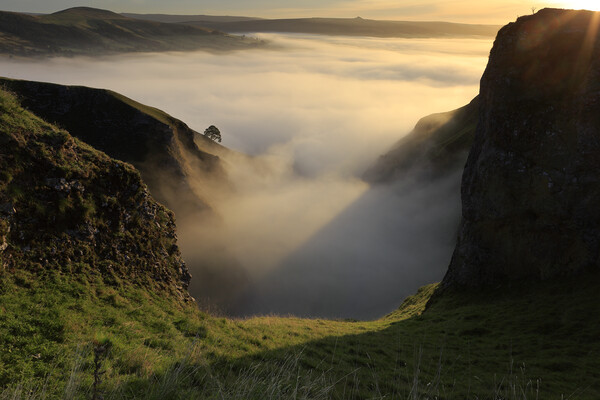 A Misty Winnats Pass in the Peak District Picture Board by MIKE HUTTON