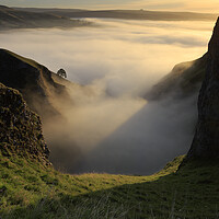 Buy canvas prints of A Misty Winnats Pass in the Peak District by MIKE HUTTON