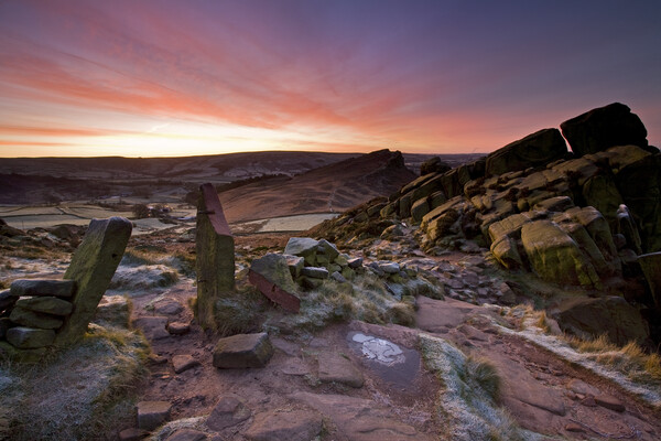 Hen Cloud Sunrise from the Roaches Picture Board by MIKE HUTTON