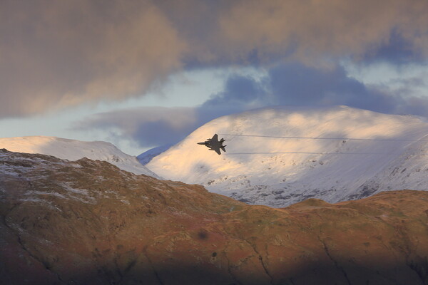 RAF Fighter Plane over the Langdale Pike in the La Picture Board by MIKE HUTTON