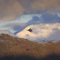 Buy canvas prints of RAF Fighter Plane over the Langdale Pike in the La by MIKE HUTTON