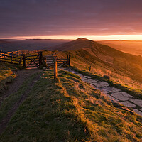 Buy canvas prints of Sunrise over lose hill from mam tor  by MIKE HUTTON