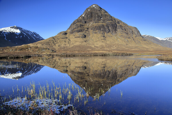 Buachaille Etive Mor reflection Picture Board by MIKE HUTTON