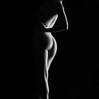 Buy canvas prints of nude woman's back standing naked silhouette by Alessandro Della Torre