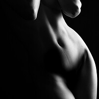 Buy canvas prints of black and white bodyscape of nude girl by Alessandro Della Torre