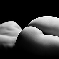 Buy canvas prints of A woman nude lying on black by Alessandro Della Torre