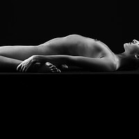 Buy canvas prints of young woman nude art photography naked on black and white by Alessandro Della Torre