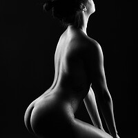 Buy canvas prints of nude woman sitting down by Alessandro Della Torre