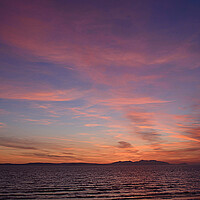 Buy canvas prints of Ayr beach at dusk, a view of Arran by Allan Durward Photography