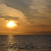 Buy canvas prints of Isle of Arran sunset, seen from Ayr by Allan Durward Photography