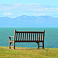 Buy canvas prints of Arran mountain view from Troon bench by Allan Durward Photography