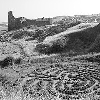 Buy canvas prints of Dunure Castle and Labyrinth by Allan Durward Photography