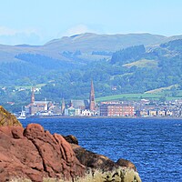 Buy canvas prints of Largs viewed from Great Cumbrae Scotland by Allan Durward Photography